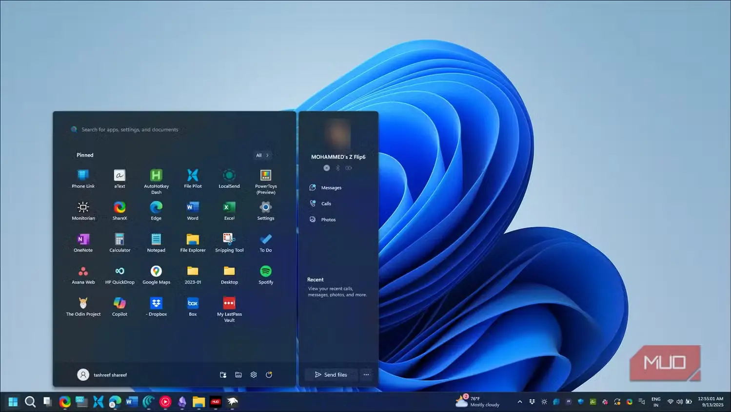 منوی شروع Windows 11 بدون بخش پیشنهادها در نمای (Medium)-1