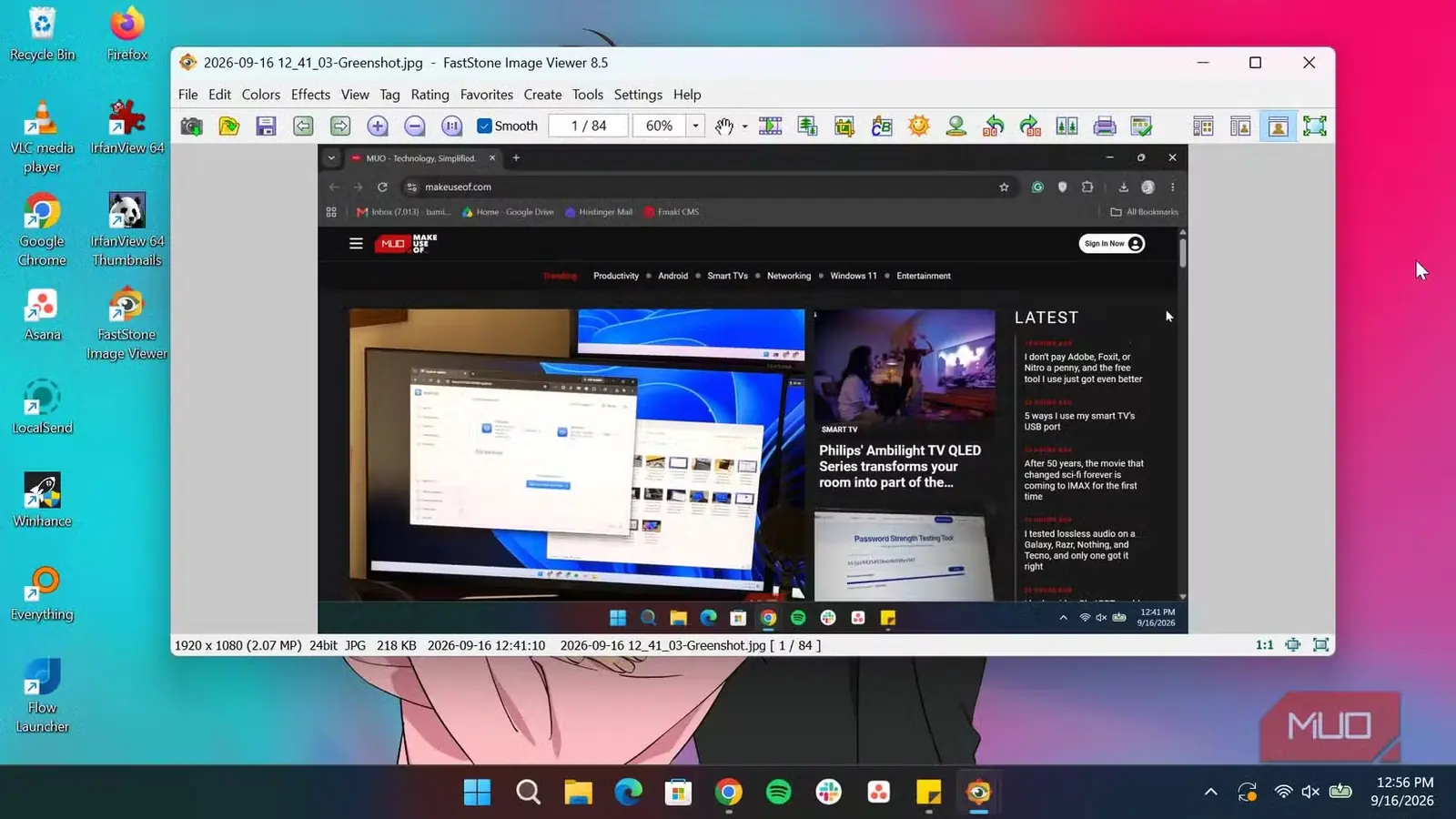 نمایش تصاویر در برنامه FastStone Image Viewer