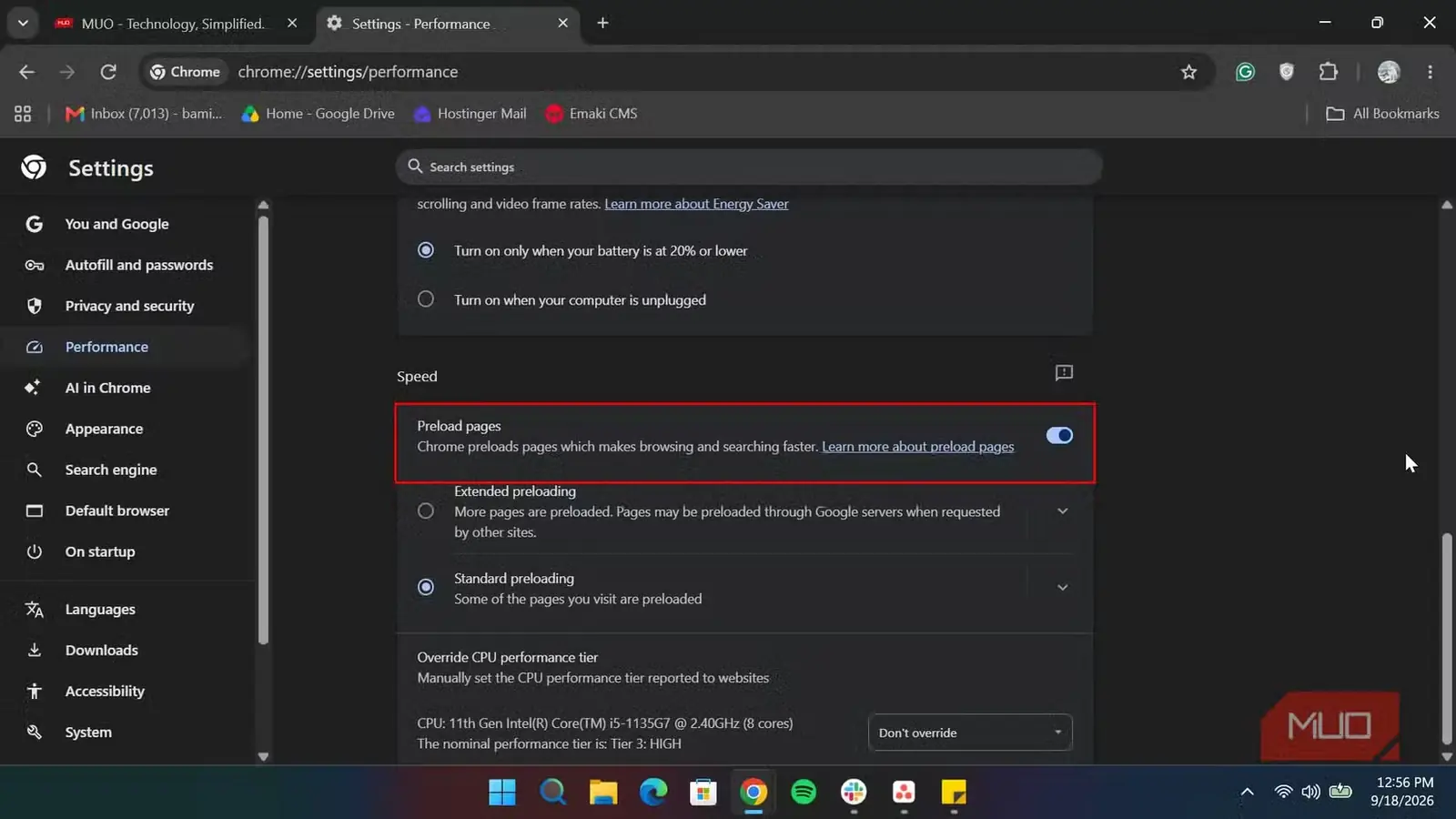 خاموش کردن پیشبارگذاری صفحهها در Chrome