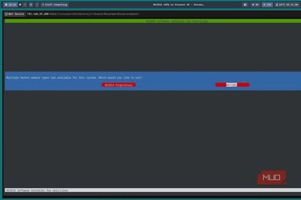 نصب درایور Nvidia روی Proxmox