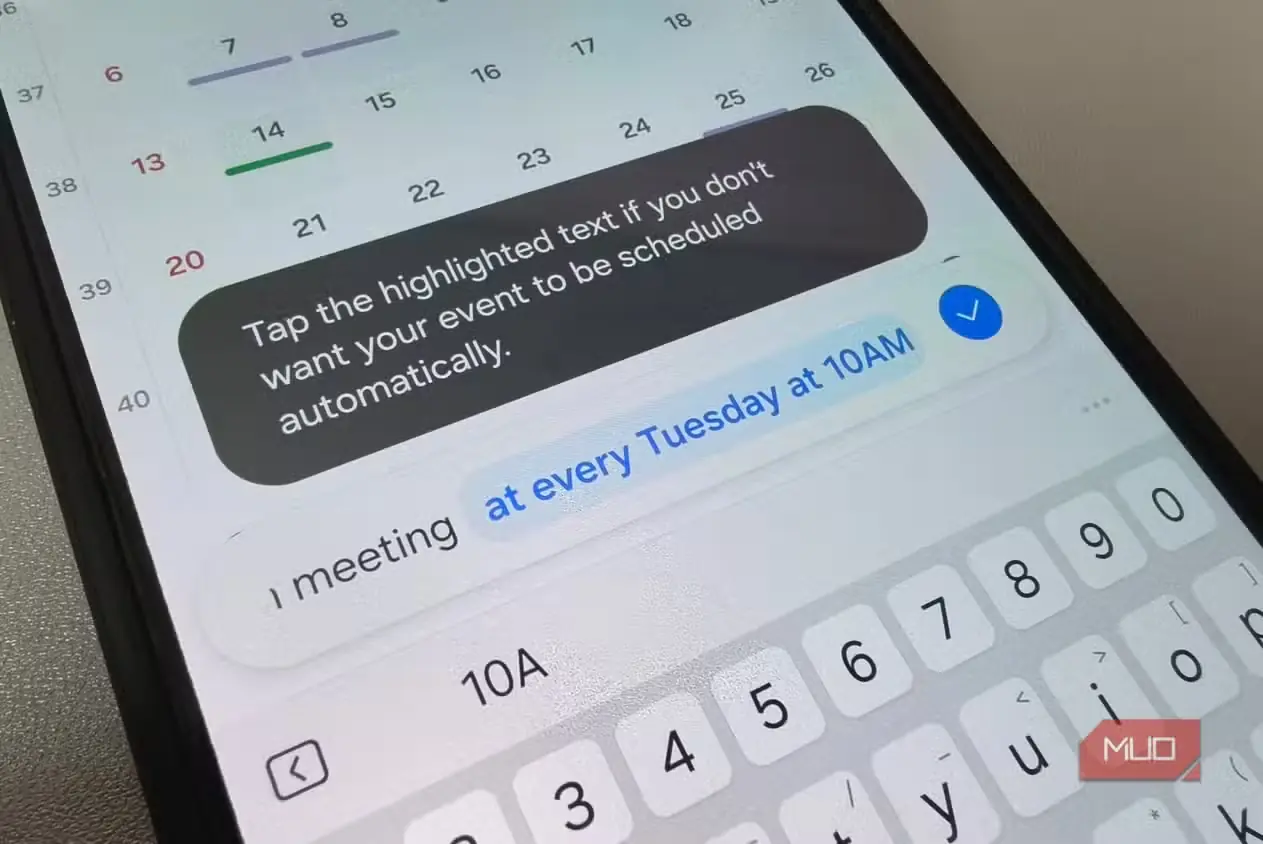 تایپ یک رویداد تکرارشونده در Samsung Calendar