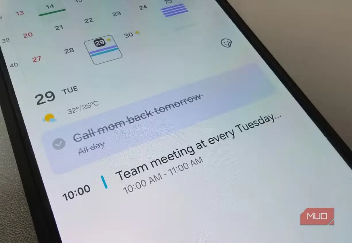 نشست تکرارشونده گروه در فهرست Samsung Calendar