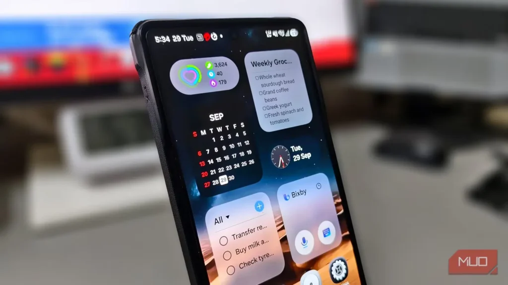 جایگزینی چهار برنامه بهره‌وری با ابزارک‌های Samsung One UI 9 و انجام کارهای بیشتر