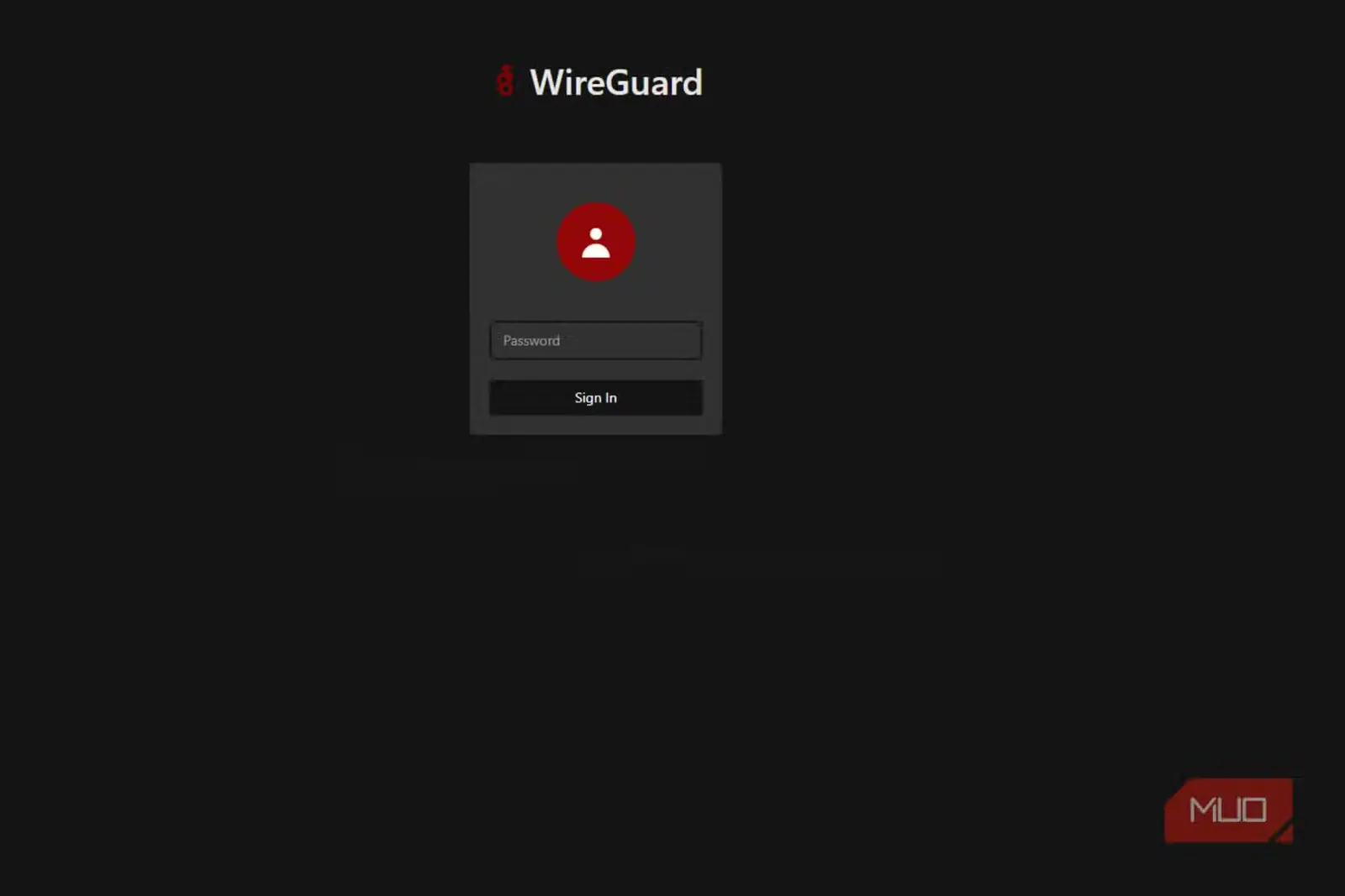 صفحهٔ ورود به WireGuard