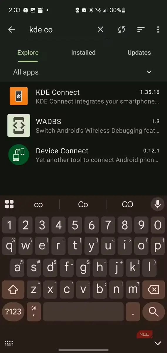 نتایج جستوجوی فروشگاه برنامه برای KDE Connect