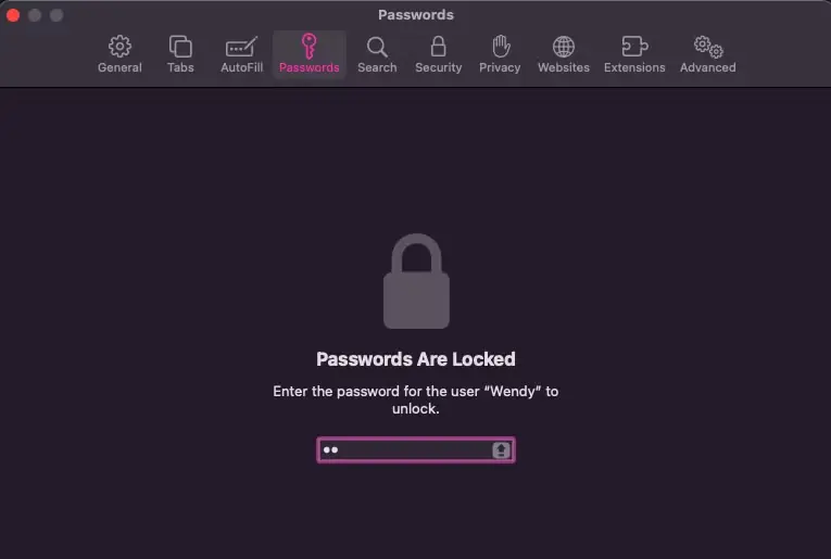 درخواست ورود گذرواژه در نوار گذرواژههای iCloud Keychain