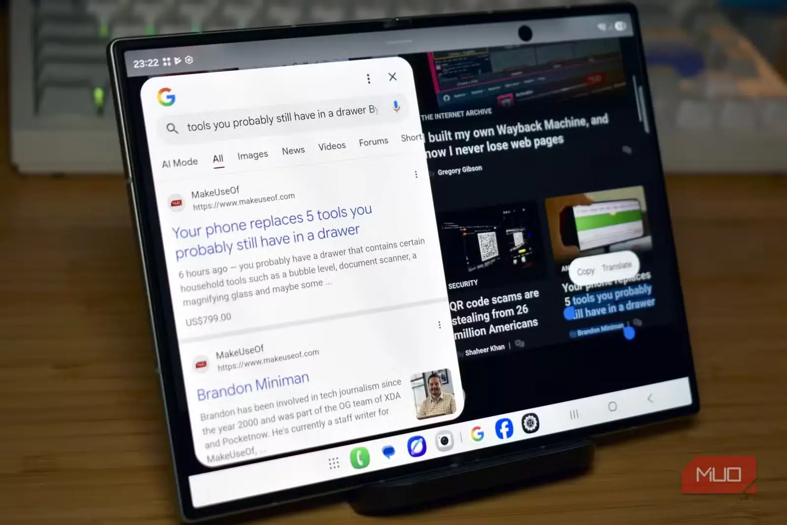 برنامههای دونیمه روی نمایشگر Samsung Galaxy Z Fold 8