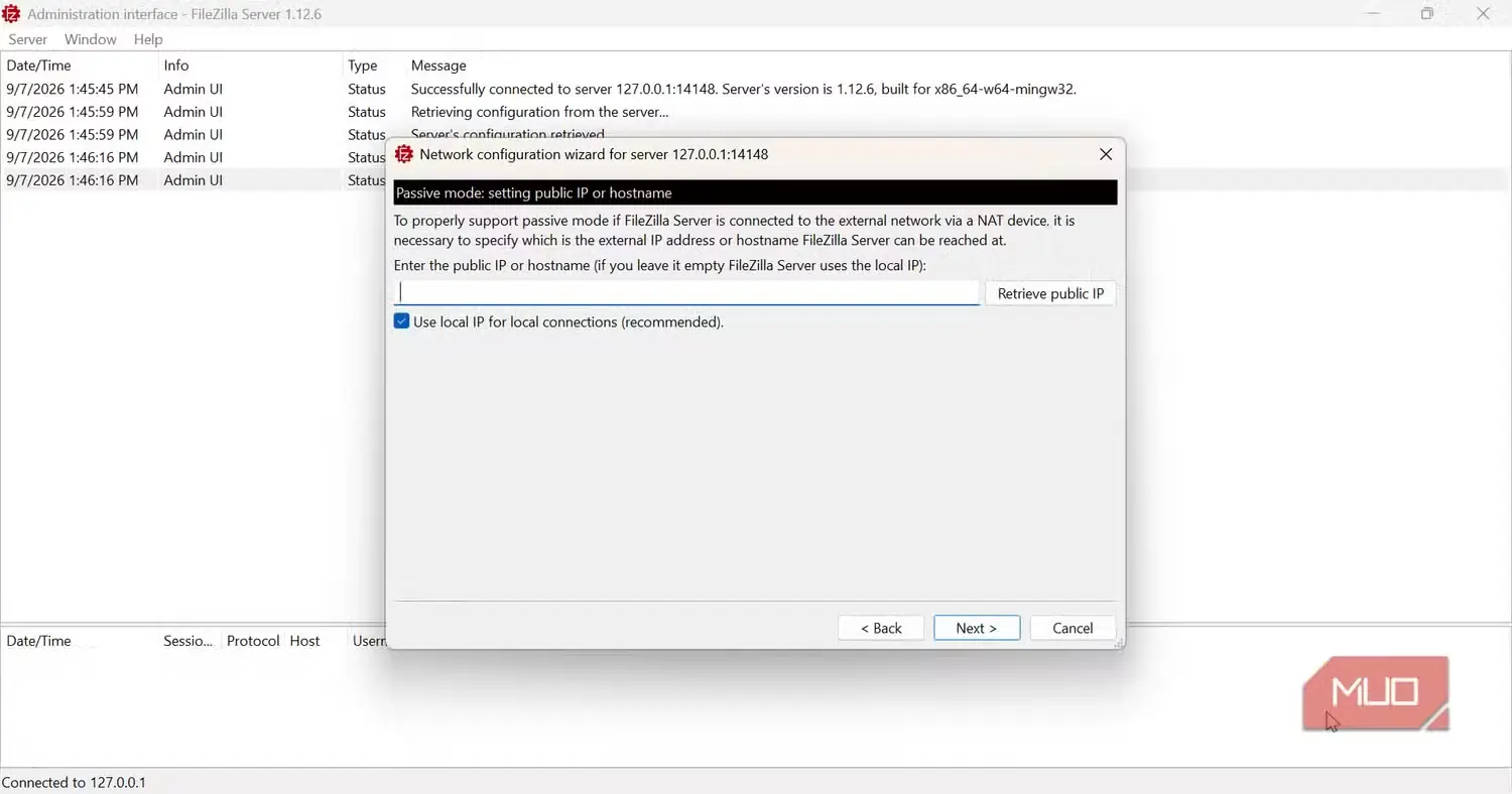 راهنمای گامبهگام پیکربندی شبکه FileZilla
