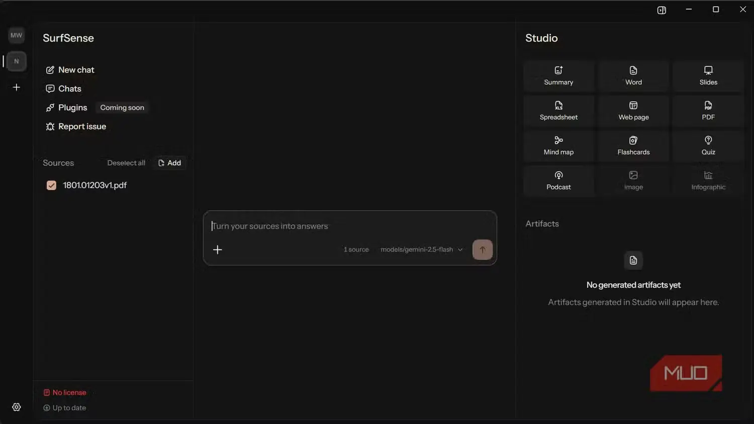 بارگذاری فایل PDF اسپکتر در SurfSense