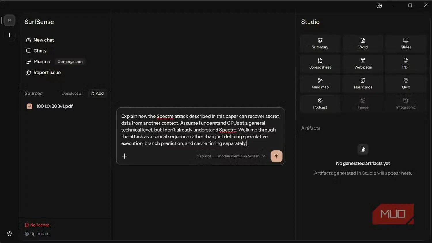 درخواست مربوط به اسپکتر در SurfSense