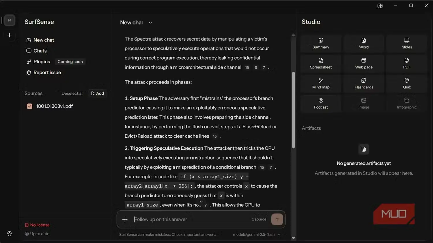 آغاز پاسخ SurfSense درباره اسپکتر