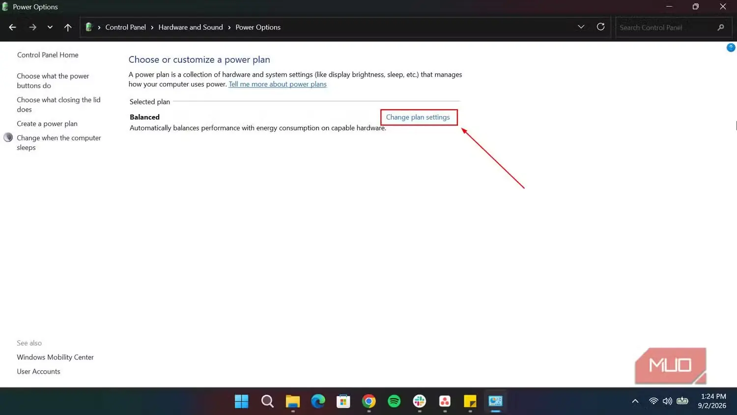 تغییر تنظیمات طرح مصرف برق در کنترلپنل Windows