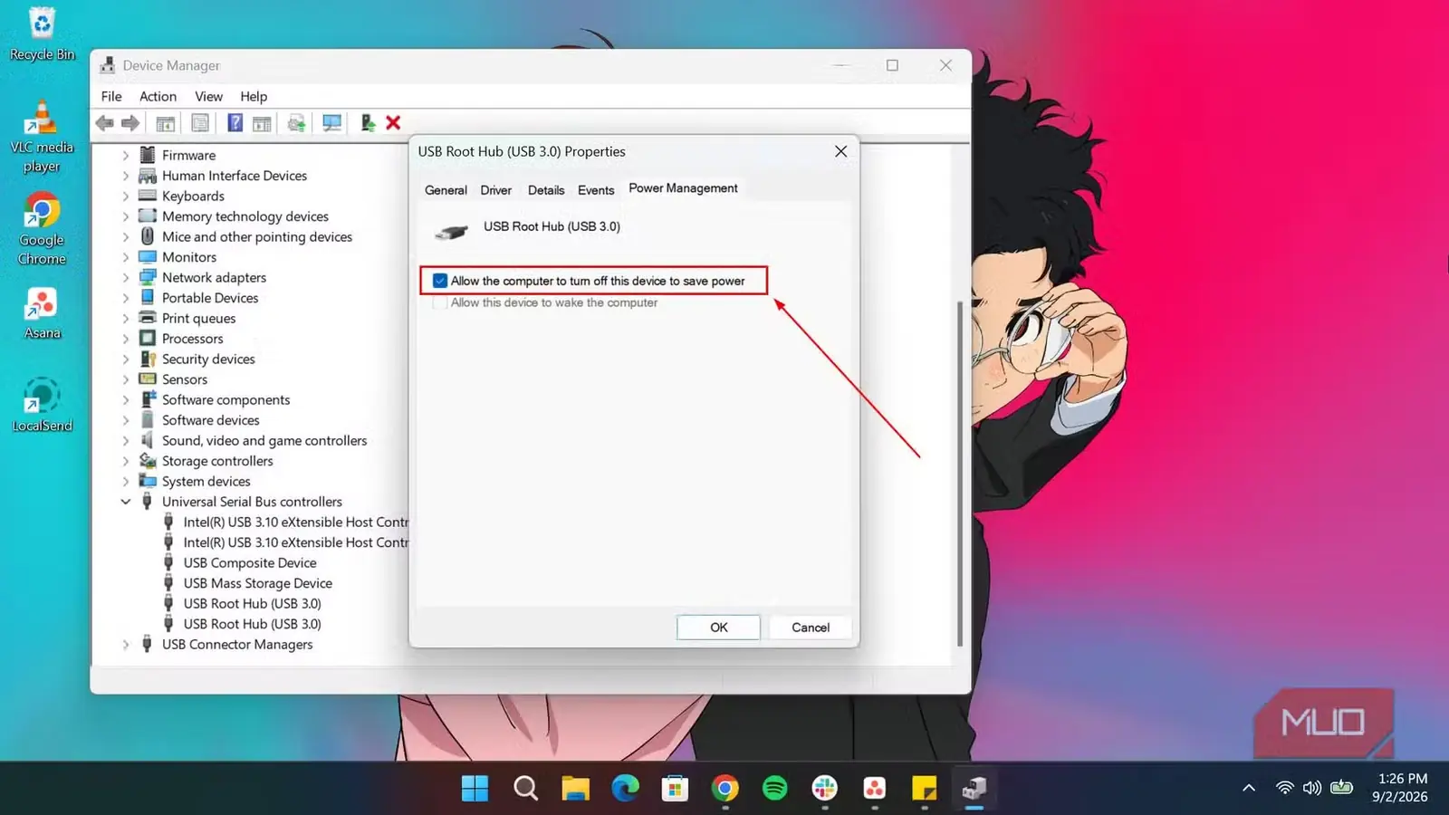 پنجره مدیریت دستگاههای Windows