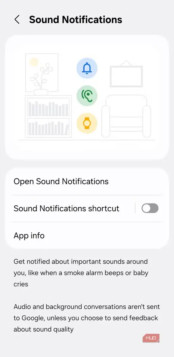 منوی تنظیمات اعلانهای صوتی در گوشی Android