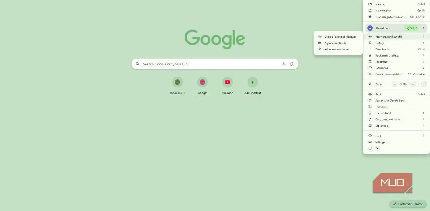 رفتن به بخش مدیر گذرواژهٔ Chrome