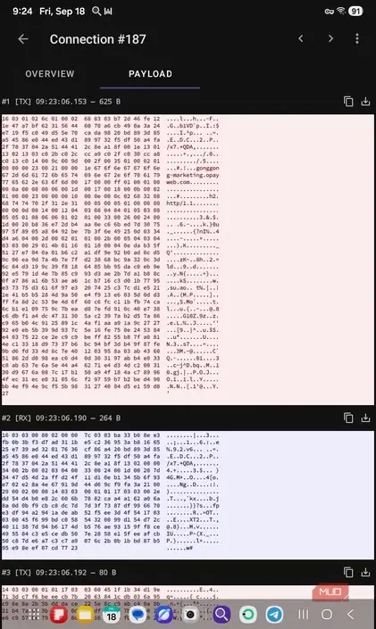 دادههای ناخوانای محتوای اتصال OPay