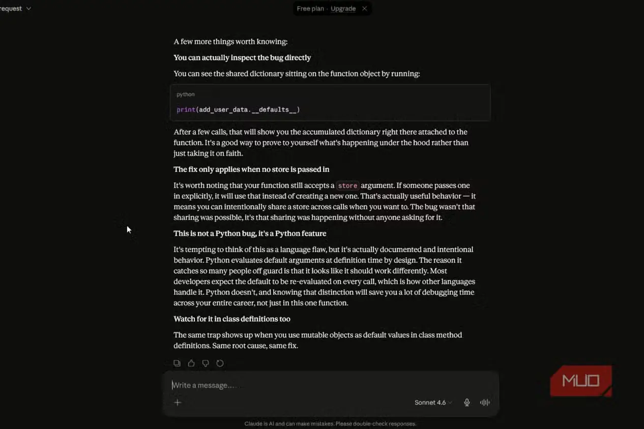 ارائه دلایل بیشتر درباره نادرستی کد از سوی Claude