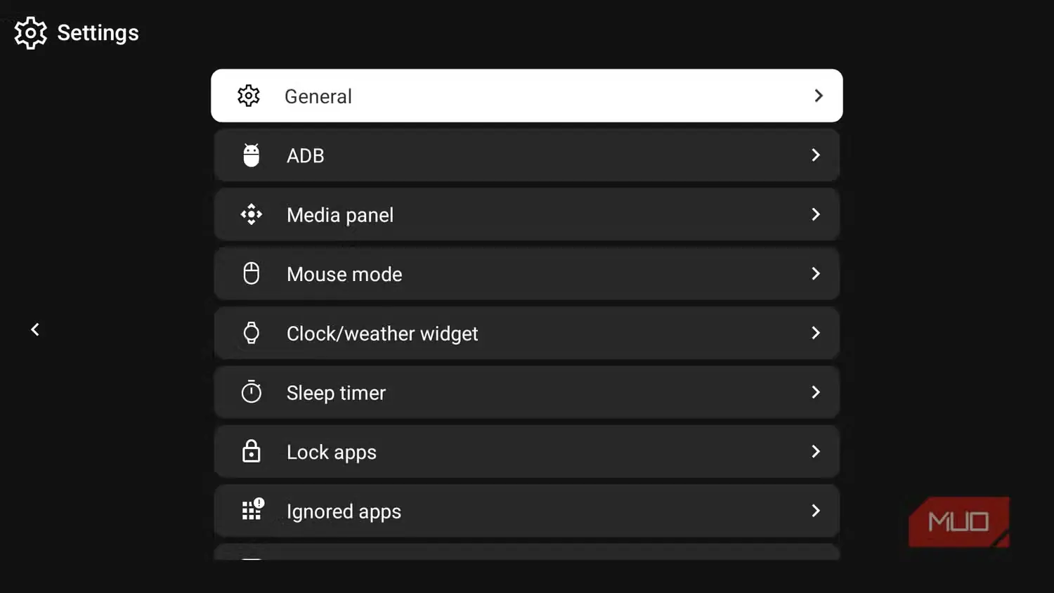 صفحه اصلی تنظیمات TVQuickActions Pro