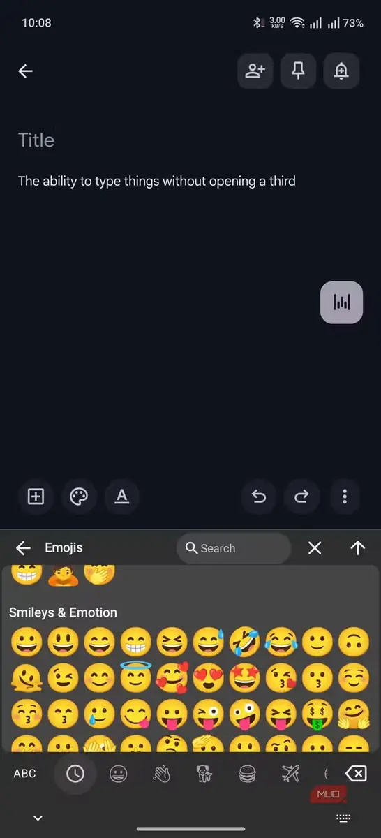 نمای شکلکها در FUTO Keyboard