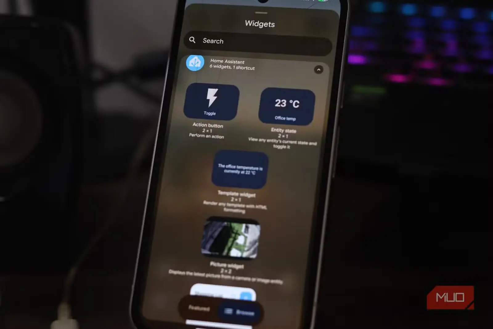 ابزارکهای اندرویدی Home Assistant روی نمایشگر