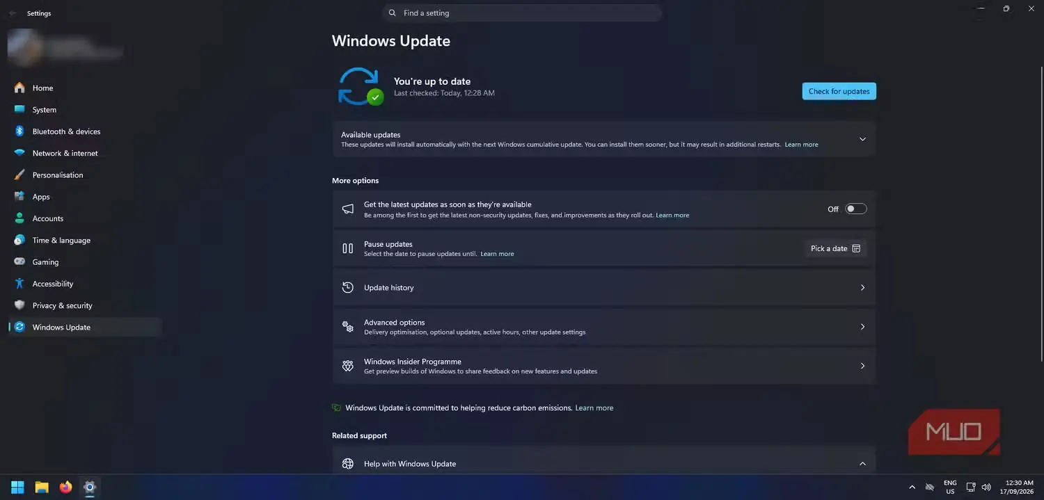 گزارش Windows Update از بهروز بودن کامل تصویر طلایی Windows 11