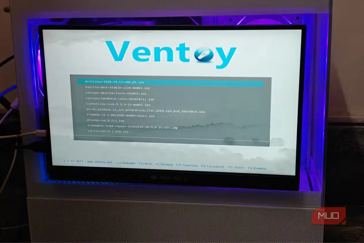 راهاندازی Ventoy روی نمایشگر قابلحمل