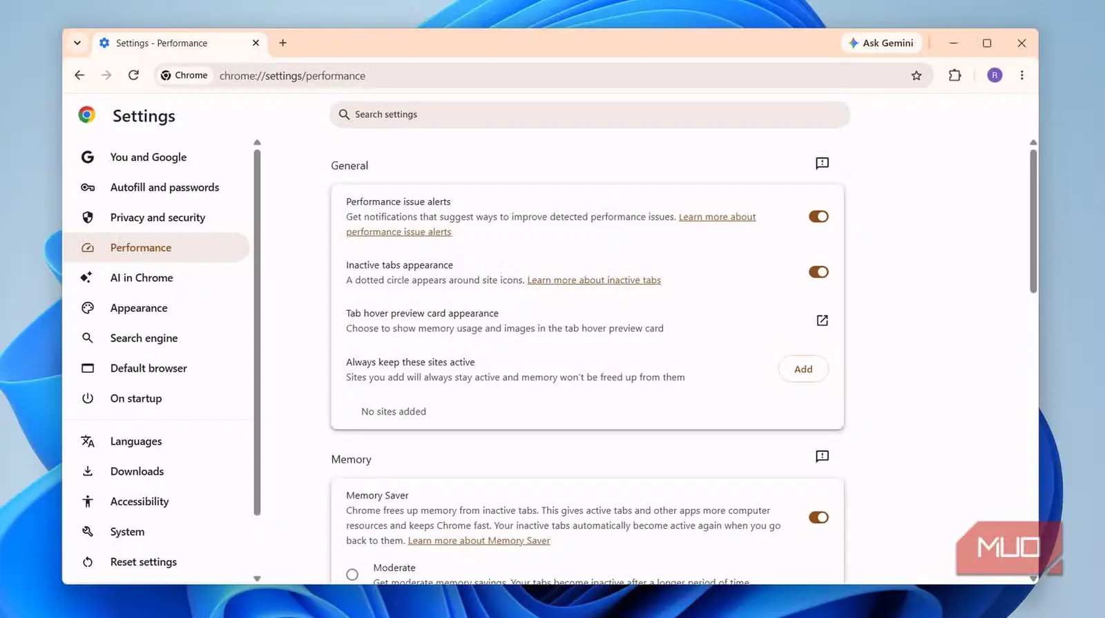هشدارهای مشکلات عملکردی در Chrome