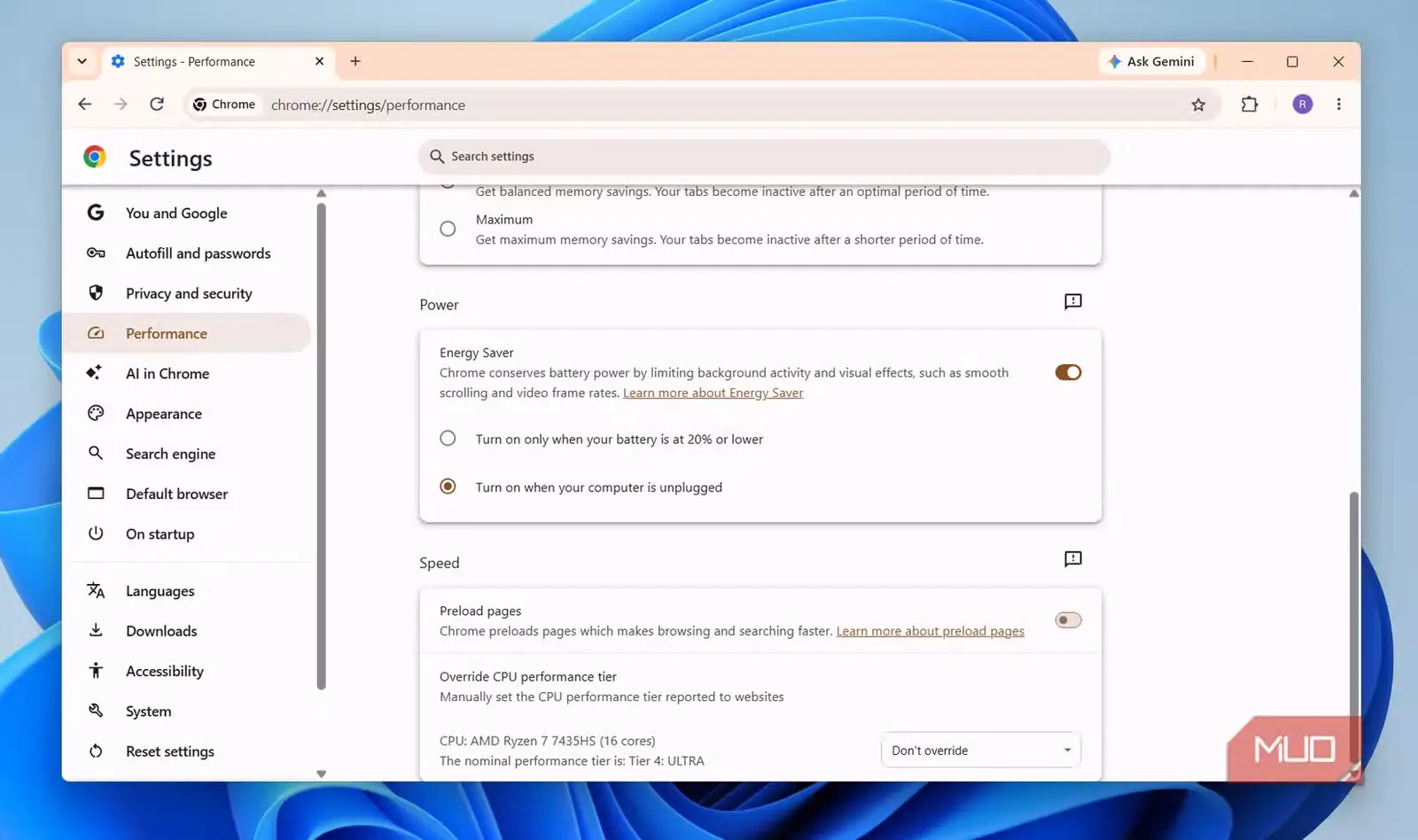 گزینه پیشبارگذاری صفحهها در Chrome