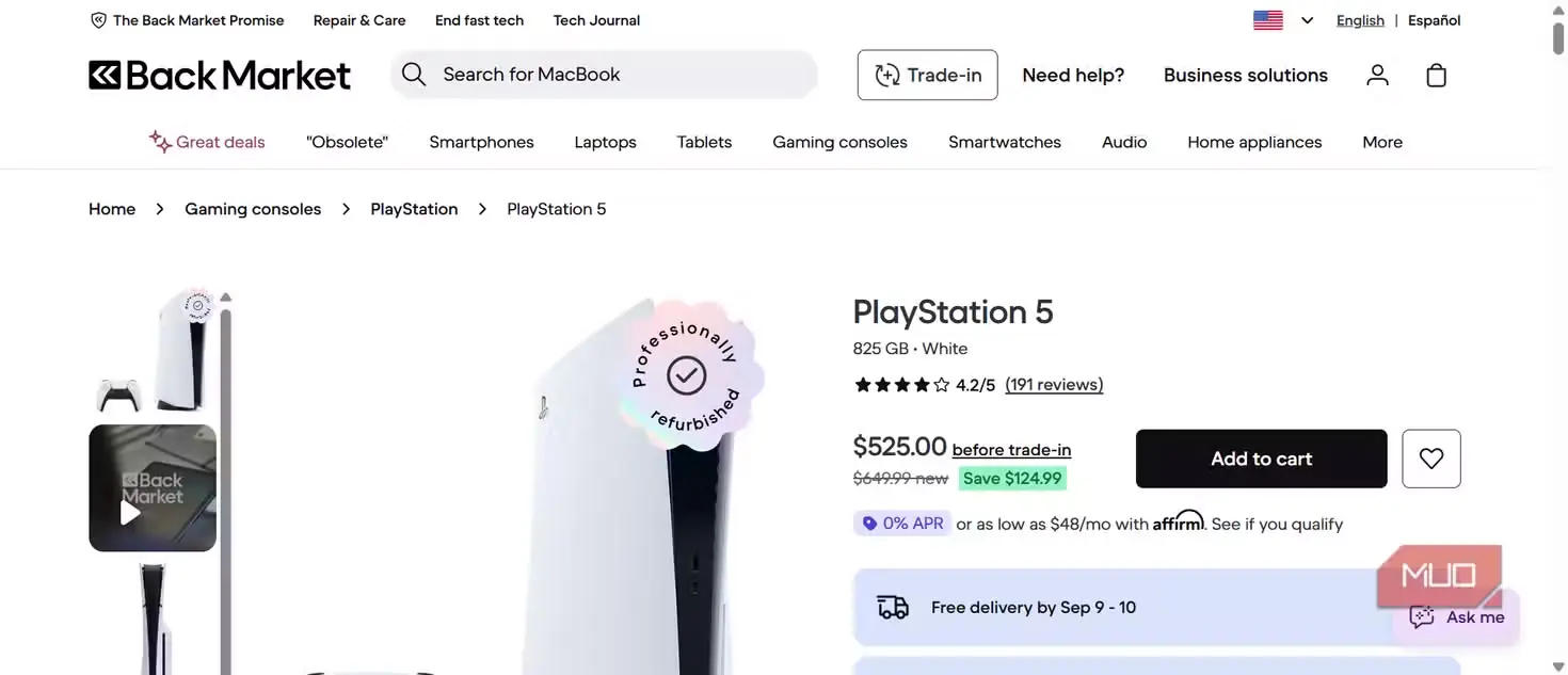 آگهی فروش Sony PS در Back Market