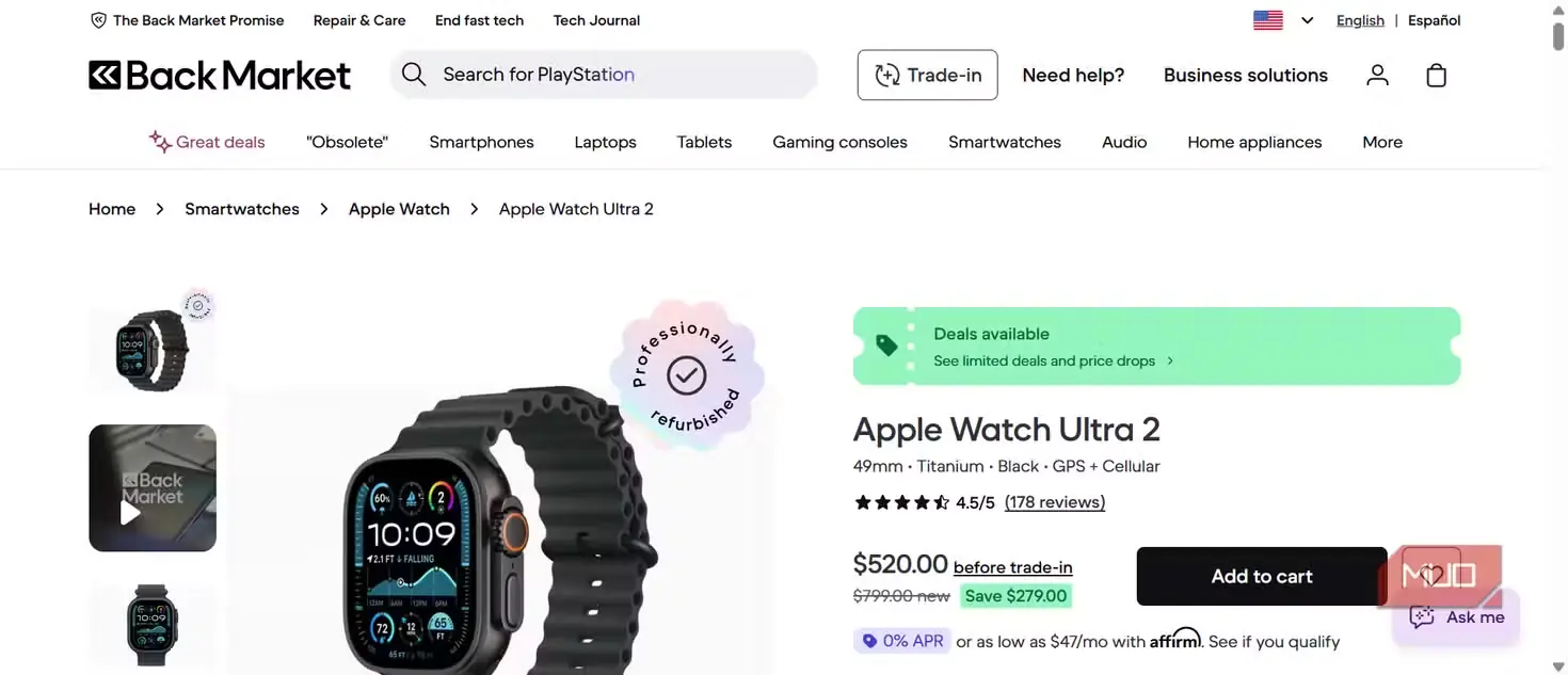 آگهی فروش Apple Watch در Back Market