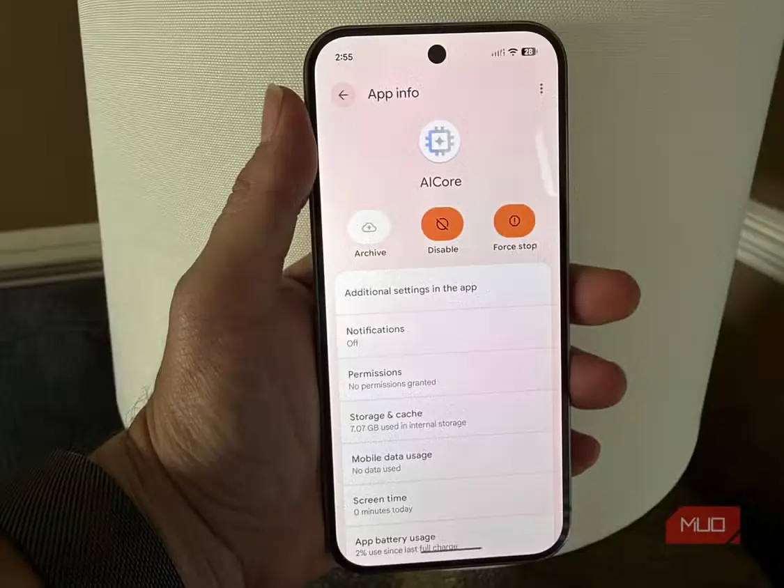 اطلاعات برنامه AICore