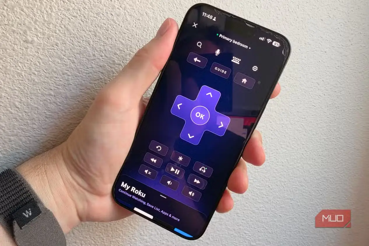 برنامهٔ کنترل Roku روی گوشی iPhone