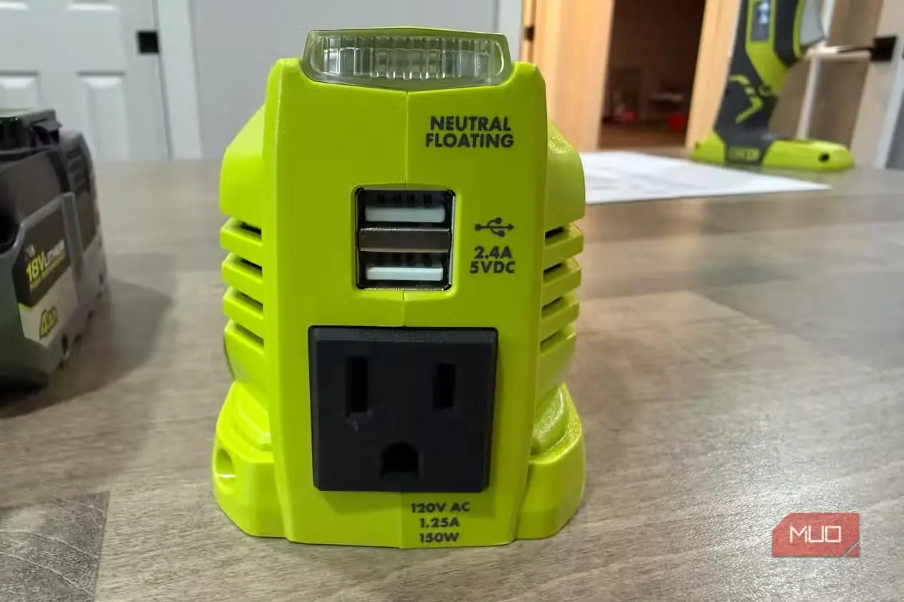 درگاههای گوناگون منبع تغذیه Ryobi