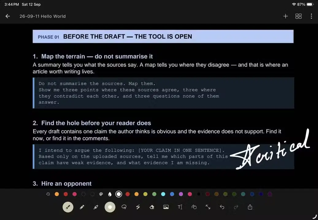 صفحه PDF واردشده با رنگ‌های وارونه در حالت تاریک Saber