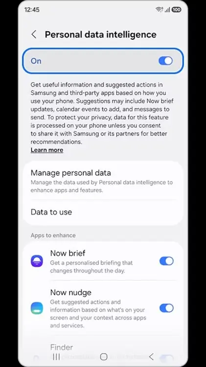 نمای ششم قابلیت Samsung Now Nudge