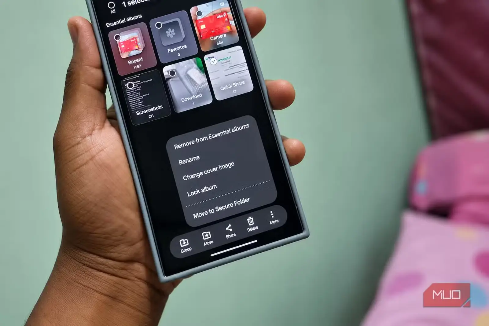 نمایش گزینه‌های منوی آلبوم‌های ضروری در Samsung