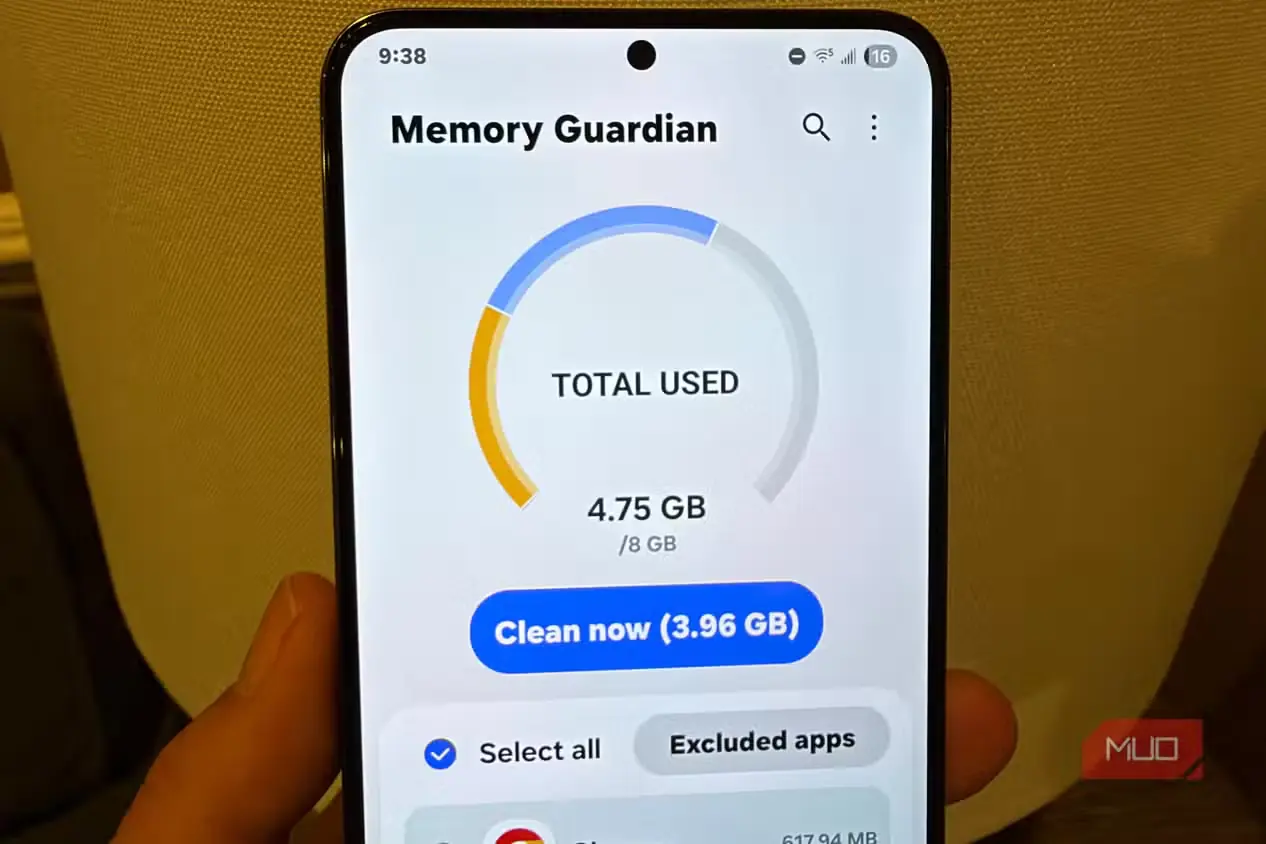 نمایش وضعیت حافظه در ابزار Memory Guardian