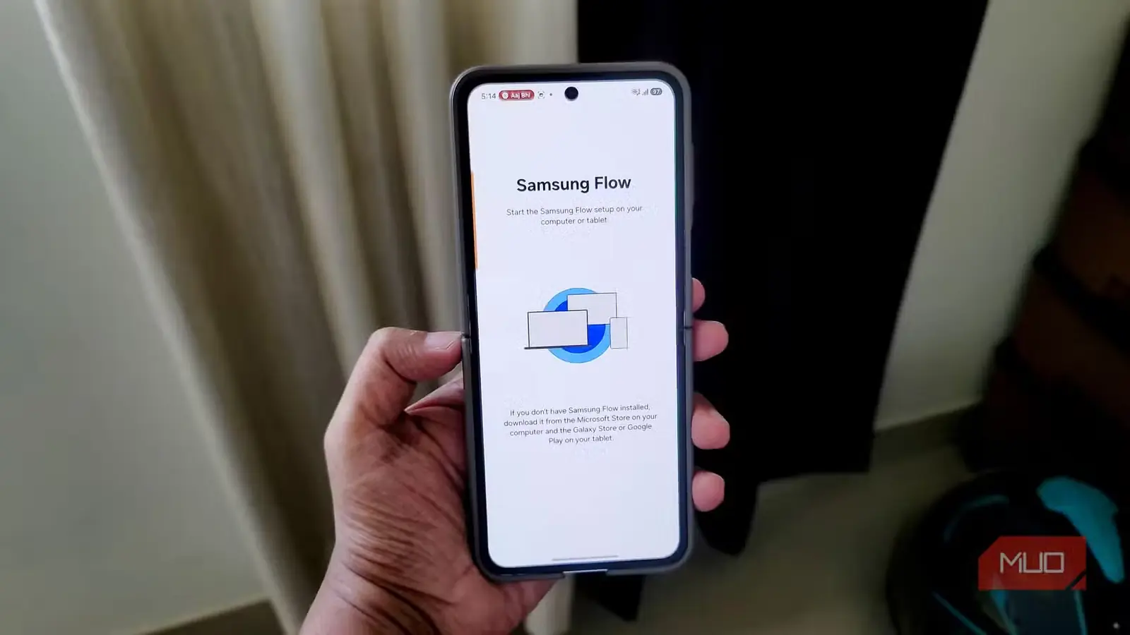 صفحهٔ راهاندازی Samsung Flow در گوشی هوشمند Galaxy