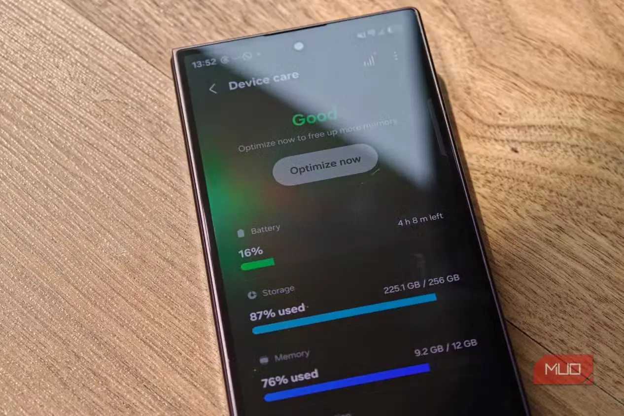 وضعیت مطلوب صفحه مراقبت از دستگاه در Galaxy Z Fold 8 Ultra