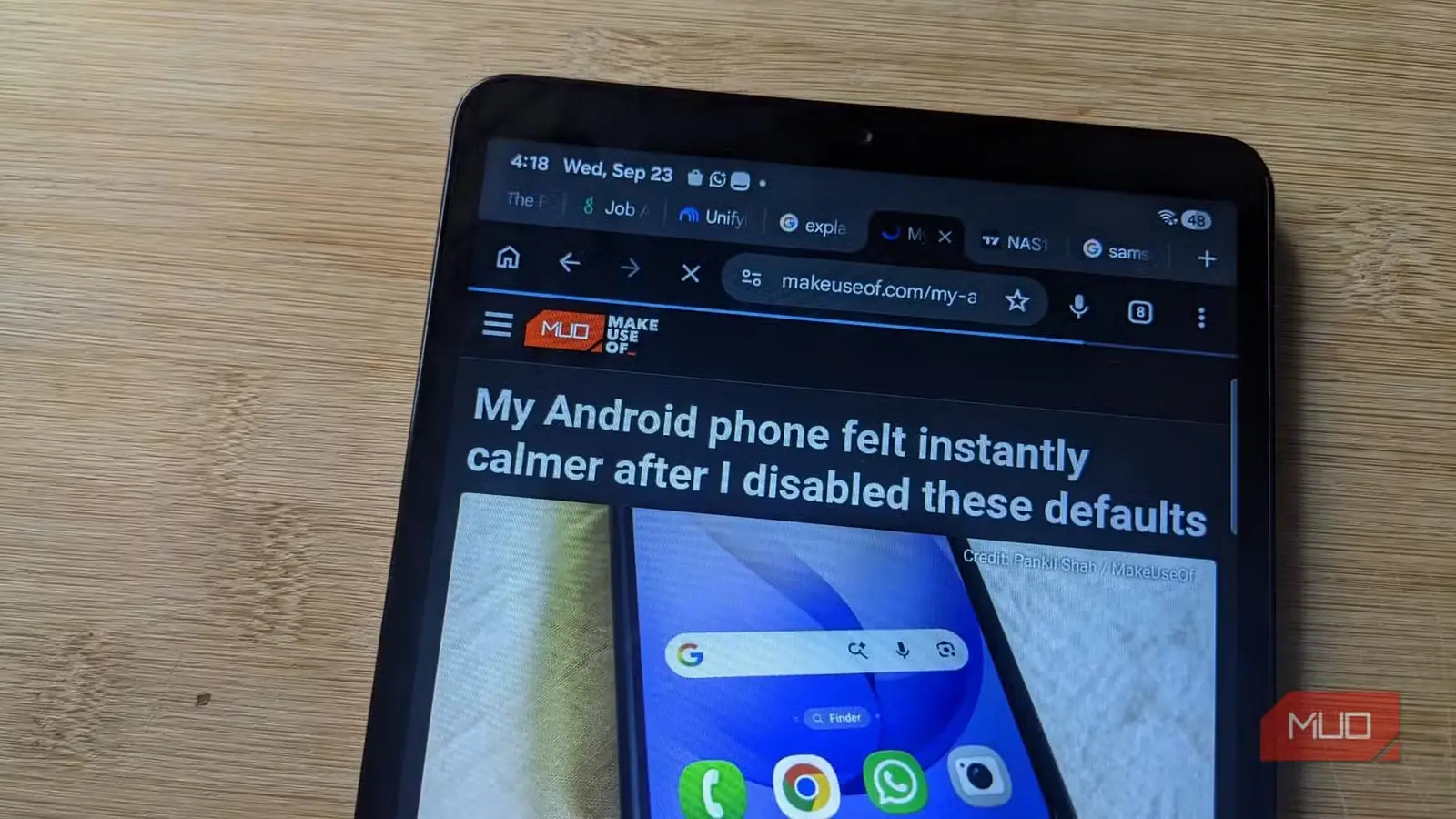بارگذاری دوبارهٔ Chrome پس از جابهجایی میان برنامهها
