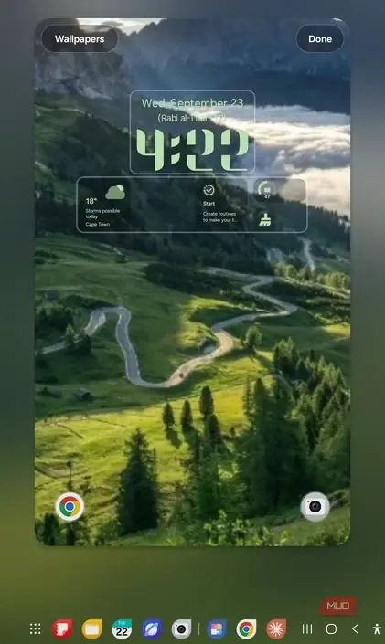 صفحهٔ شخصیسازی Lockstar روی تبلت Tab A11