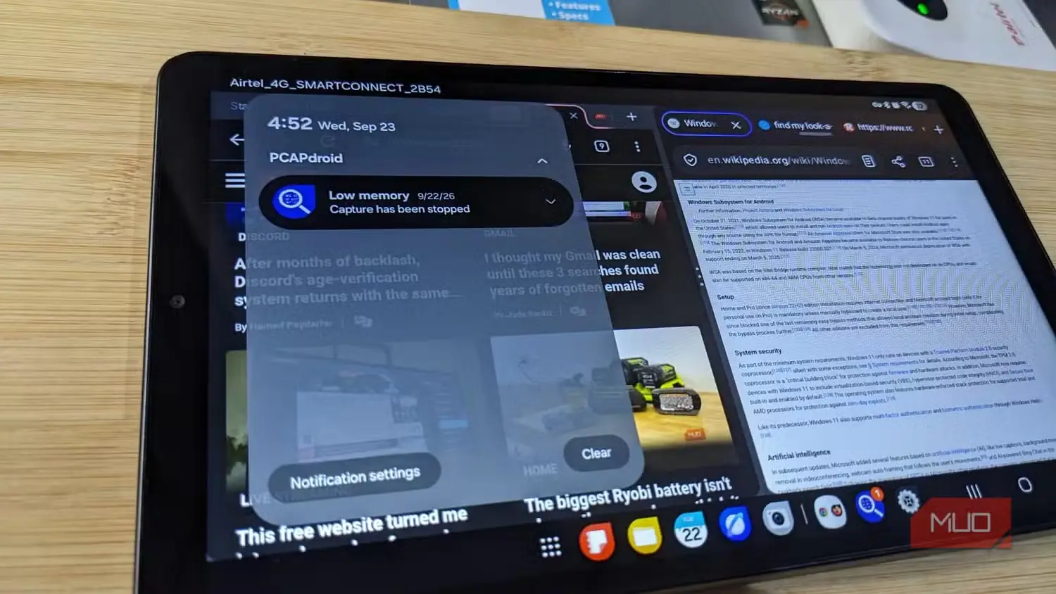 بستهشدن برنامهها روی تبلت Tab 11