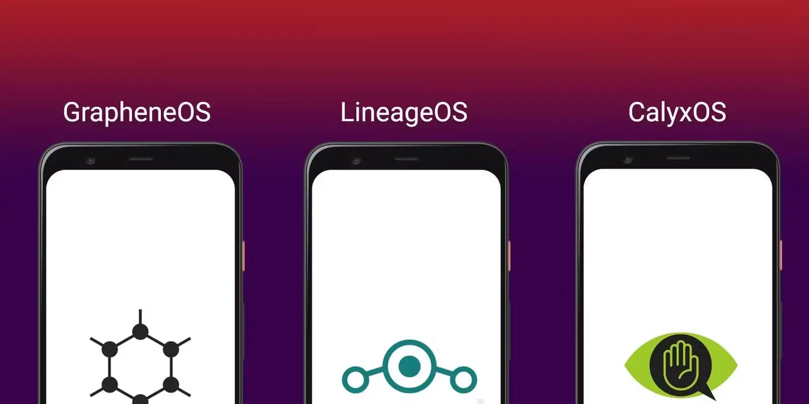 نمایی از سامانههای LineageOS، CalyxOS و GrapheneOS