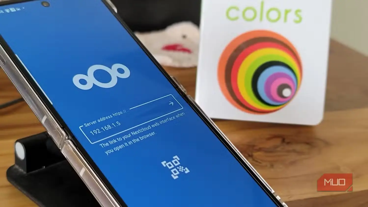 صفحه ورود برنامه Nextcloud در گوشی Samsung Galaxy Z Flip 6