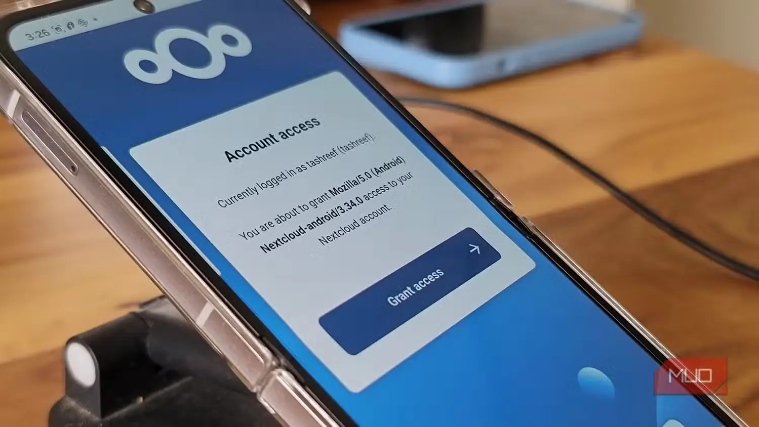 هشدار دسترسی هنگام ورود به Nextcloud در گوشی Samsung Galaxy Z Flip 6