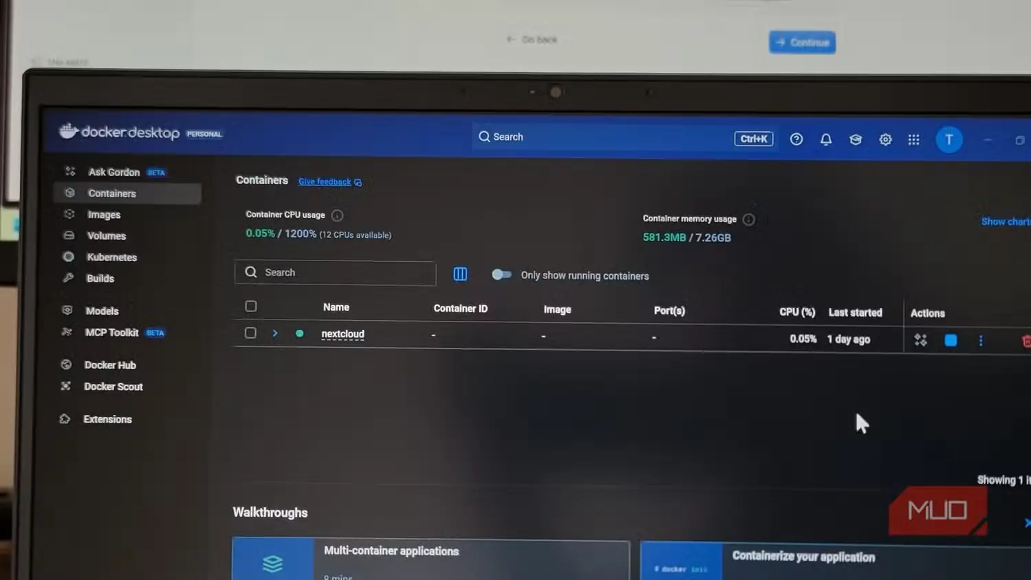 اجرای یک نمونه از کانتینر Nextcloud در Docker Home