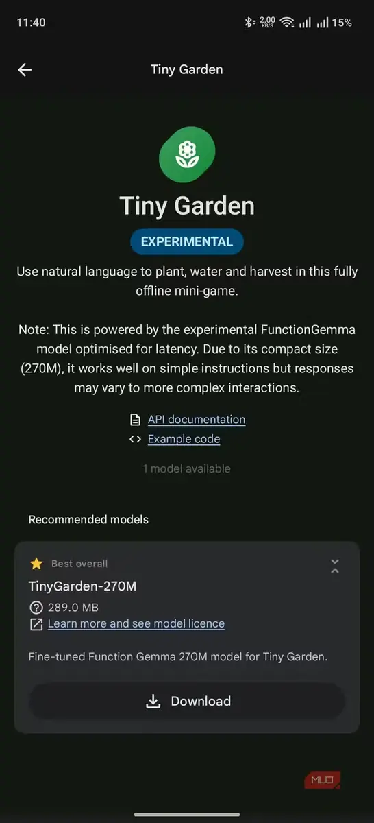 نمایش گزینههای مدل Tiny Garden در گالری Edge