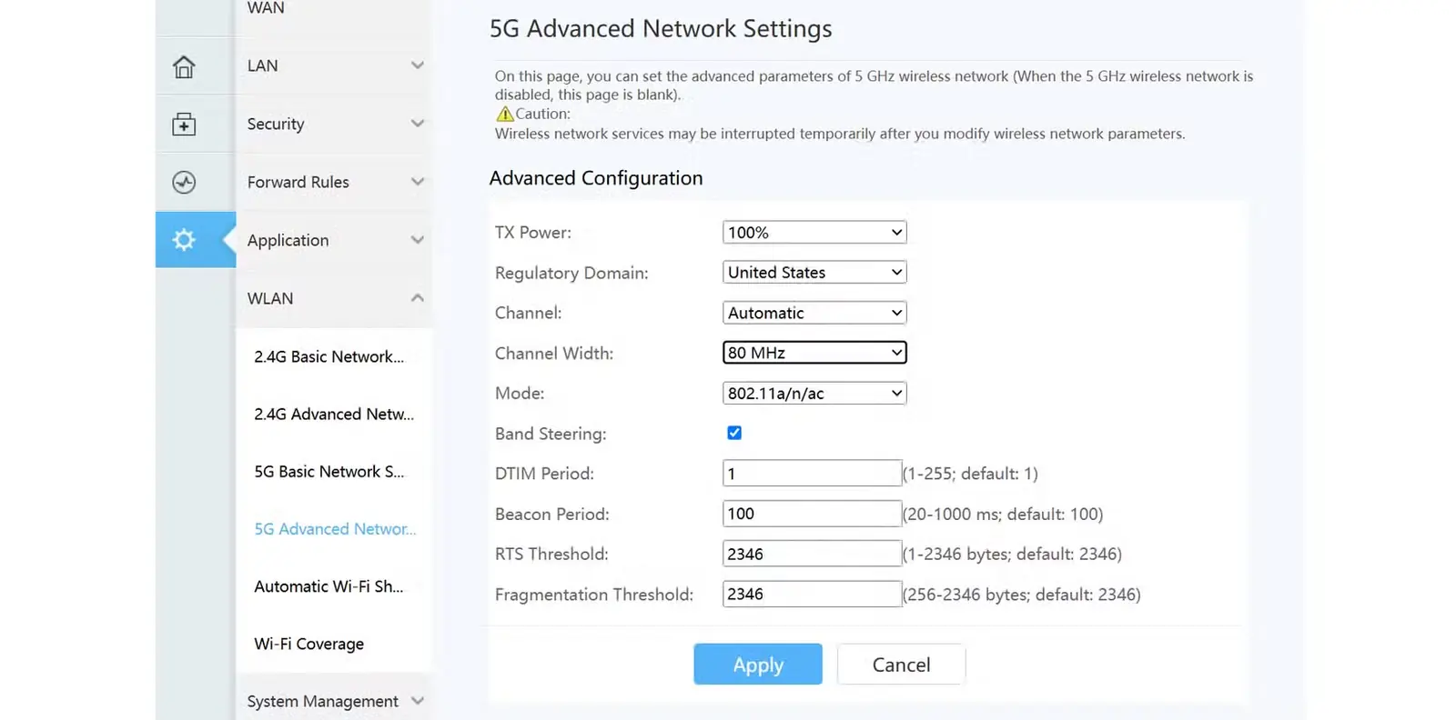 تنظیم پهنای کانال Wi-Fi در پنل روتر