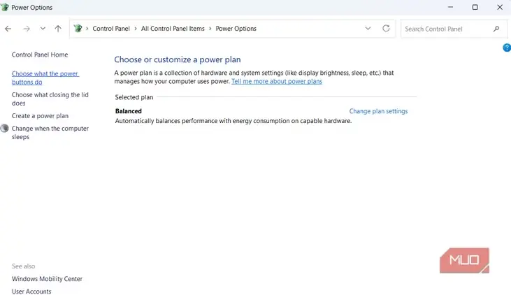 گزینههای تعیین عملکرد دکمههای روشنوخاموش در Windows