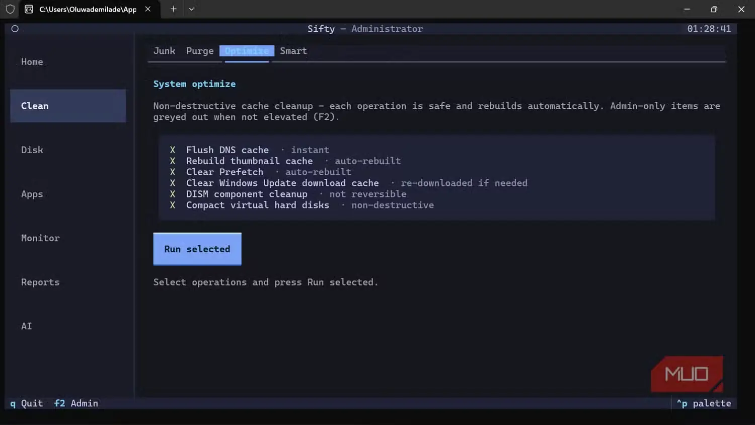 ابزار بهینهسازی سامانه و پاکسازی حافظهٔ نهان در Sifty